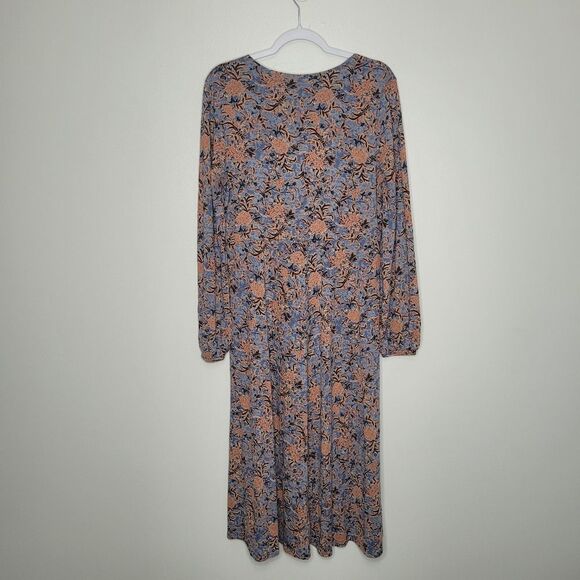 Peruvian Connection Pima Cotton Blend Floral Maxi Dress Casual Size Large - Picture 2 of 7
